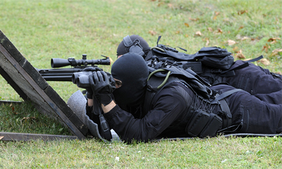 Black laser rifle scope