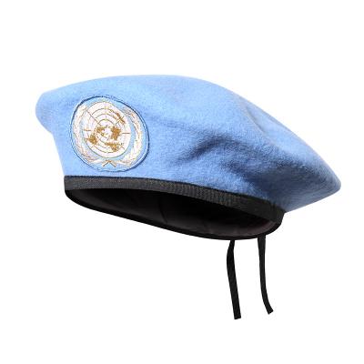 béret militaire de l'armée de laine bleue de l'ONU