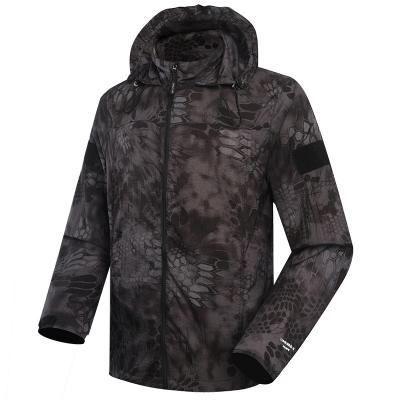 Veste militaire de camouflage Kryptek noire tactique coupe-vent légère